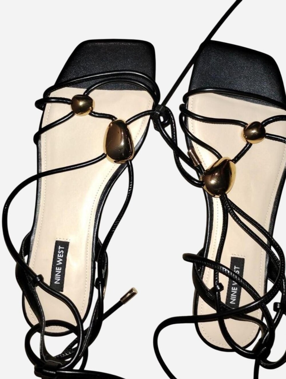 Nine West Niraa Strappy Lace-Up Flat Sandals Women's 10 NWOT